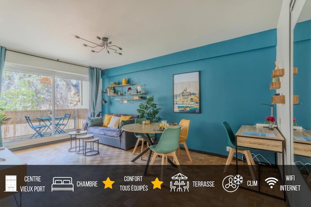 Divine Idylle Central Vieux-Port Terrasse Clim 马赛 外观 照片