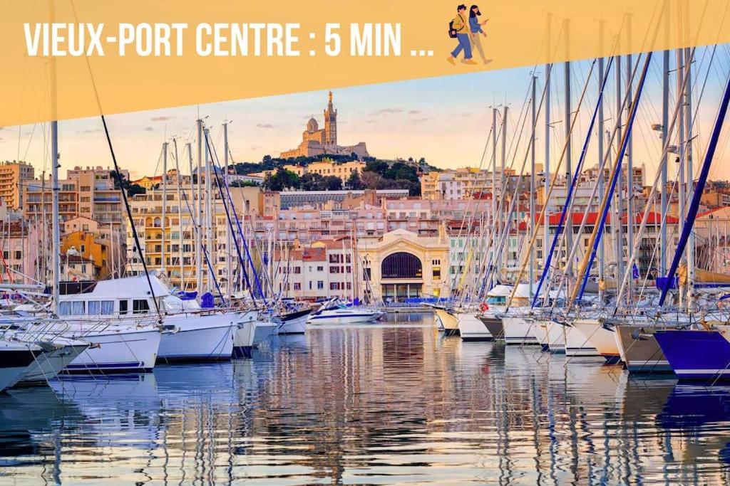 Divine Idylle Central Vieux-Port Terrasse Clim 马赛 外观 照片